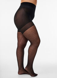 Push-up-strumpbyxor 50 denier med mönster, Svart