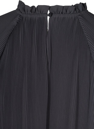 Plisserad klänning med v-ringning och a-linjeformad modell, Asphalt ASS, Packshot image number 3