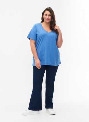 FLASH - V-ringad T-shirt, Ultramarine, Model image number 2