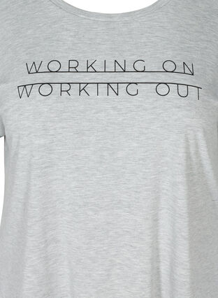 Tränings-t-shirt med tryck, Light Grey Melange, Packshot image number 2