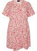 Kort kl&auml;nning i bomull med blommigt m&ouml;nster, R&ouml;d, Packshot image number 0