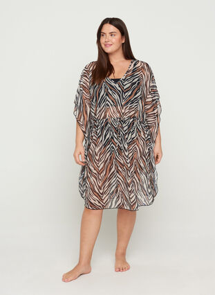 Strandklänning med justerbar midja, Zebra Print, Model image number 2