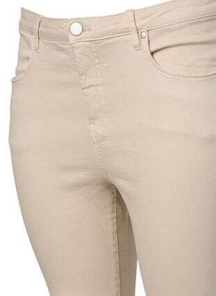 Högmidjade Amy jeans med super slim passform, Oatmeal, Packshot image number 3
