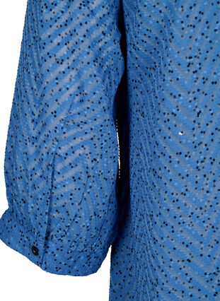 Prickig skjortklänning med 3/4 ärmar och slits, Riverside Dot, Packshot image number 4