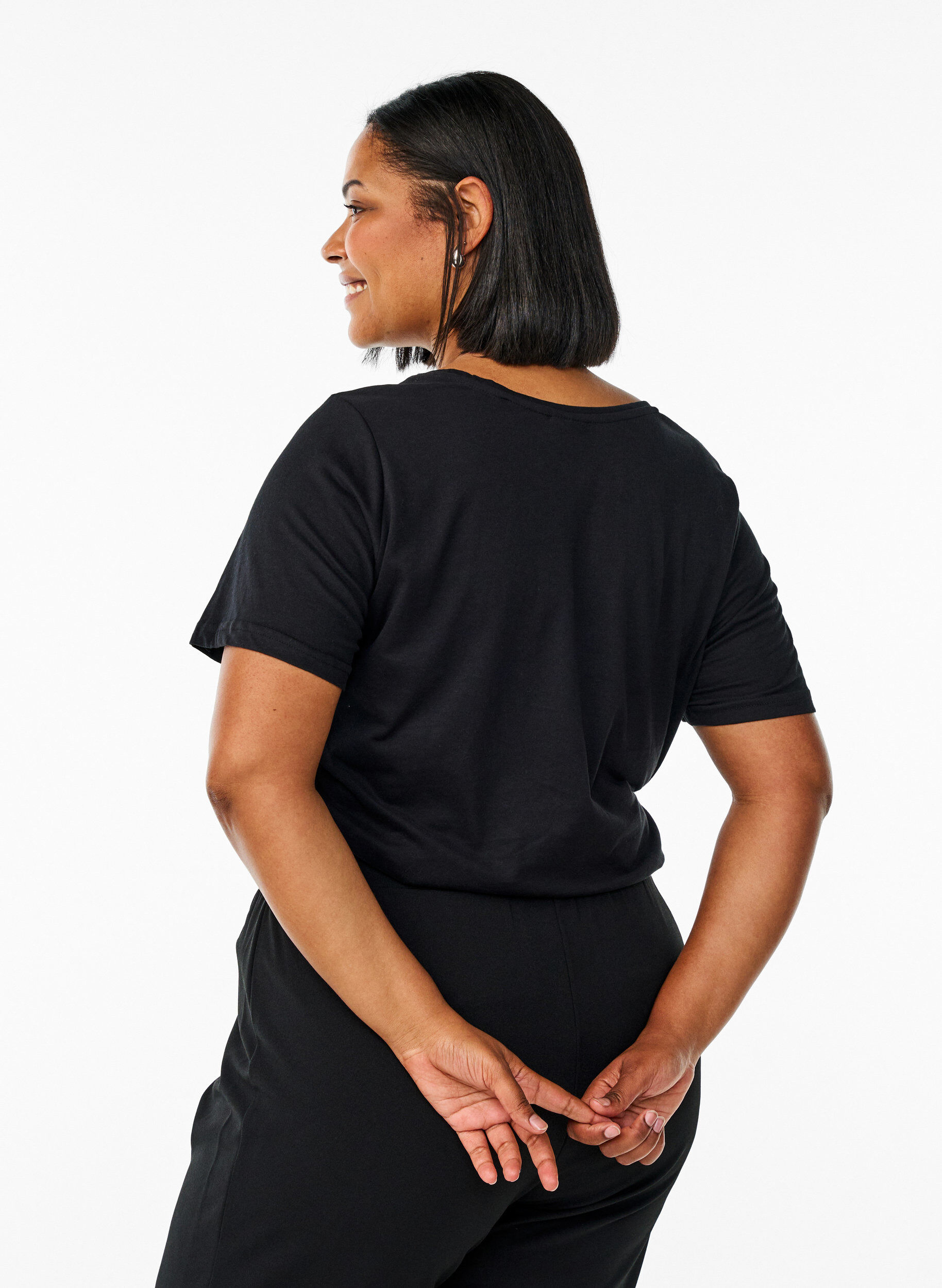 Zizzi FLASH - T-shirt med tryck, Svart, Model image number 2