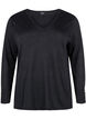 Stickad blus i viskos med glitter, Black w. DTM Lurex, Packshot image number 0