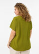 Blus med korta &auml;rmar och rund halsringning, Gr&ouml;n, Model image number 2