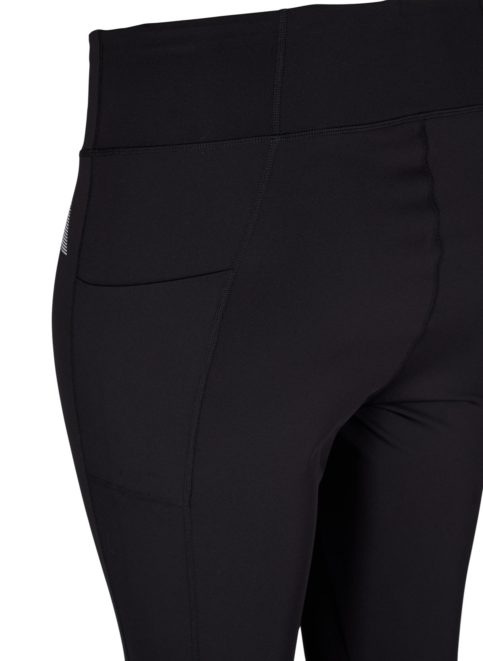 Zizzi CORE, POCKET TIGHTS - Tr&auml;ningstights med sidficka, Black, Packshot image number 3