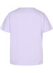T-shirt i bomull med spetsband, Lavender, Packshot image number 1