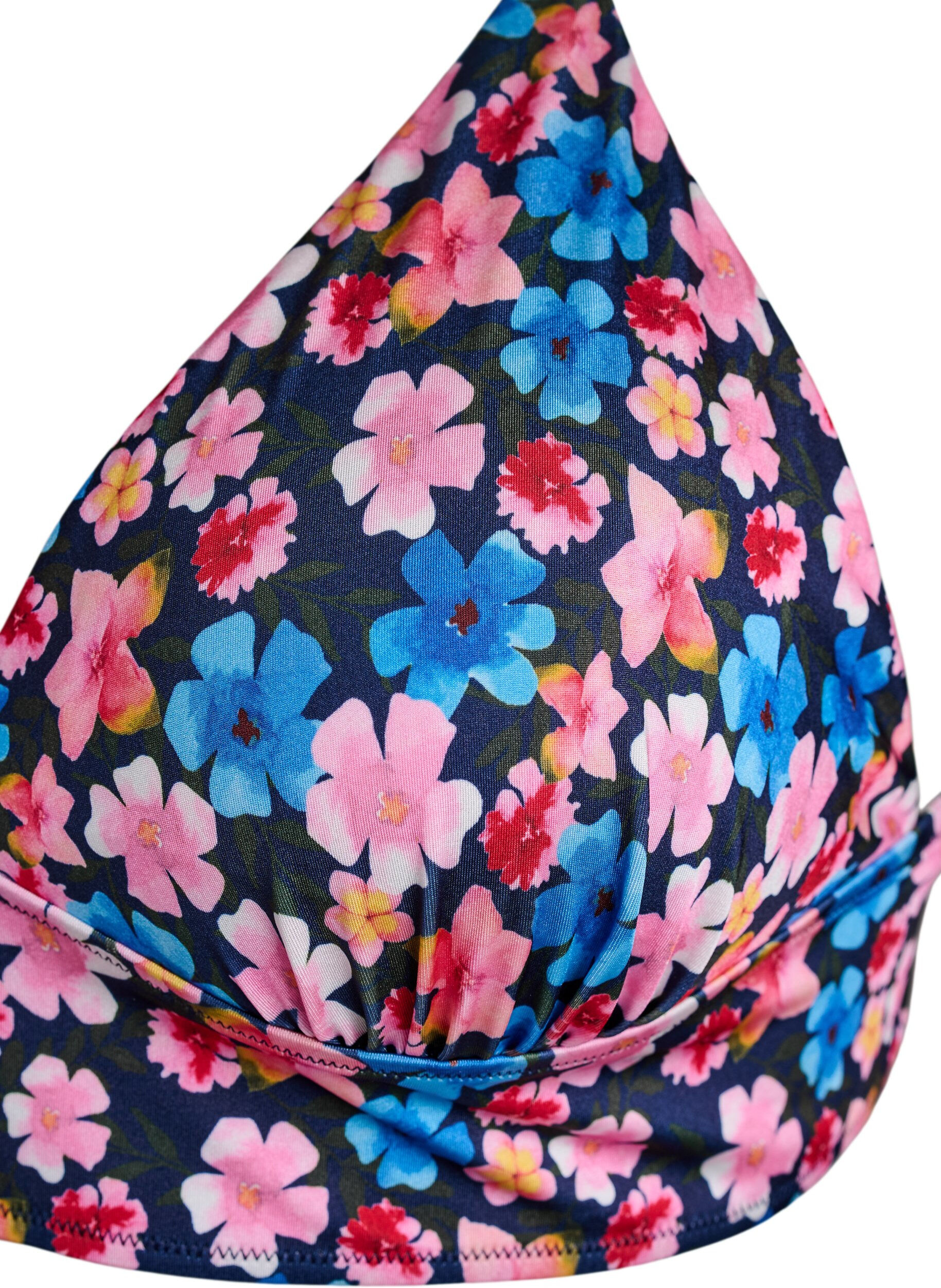 Zizzi Bikinitopp med blommigt tryck och knytning i ryggen, Rosa, Packshot image number 2