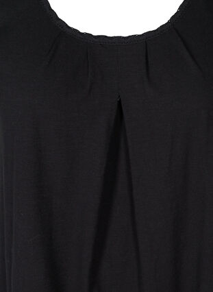 Ärmlös klänning i bomull, Black, Packshot image number 2