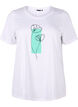 T-shirt från FLASH med tryck, Bright White Flower, Packshot image number 0