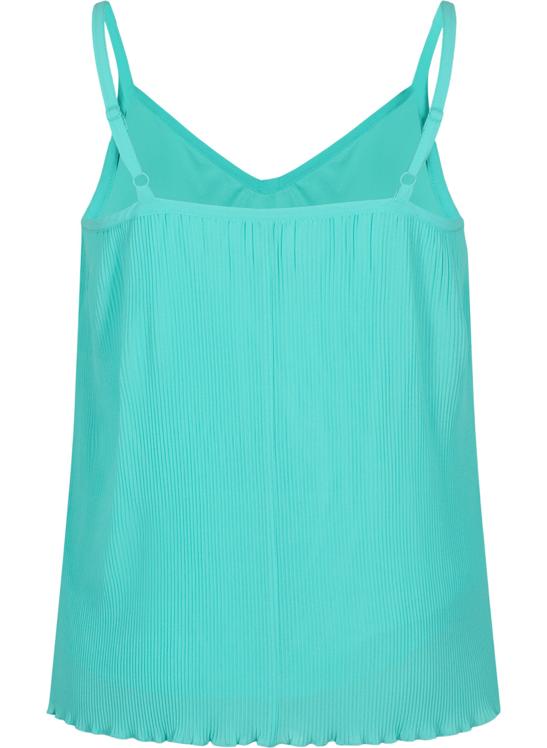 Zizzi Plisserat linne, Turquoise, Packshot image number 1