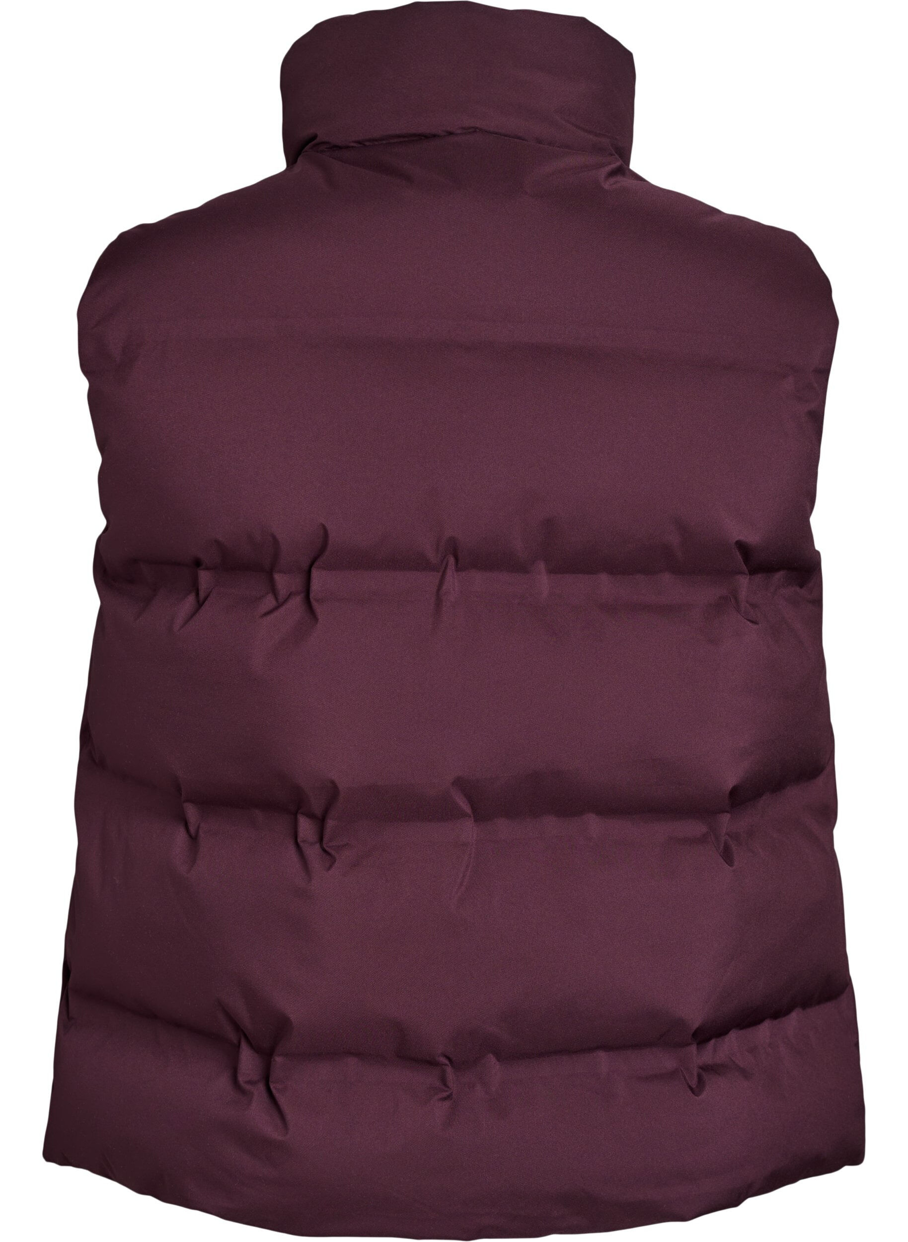 ZizziKort pufferjacka med h&ouml;g krage, M&ouml;rk Bordeaux, Packshot image number 1