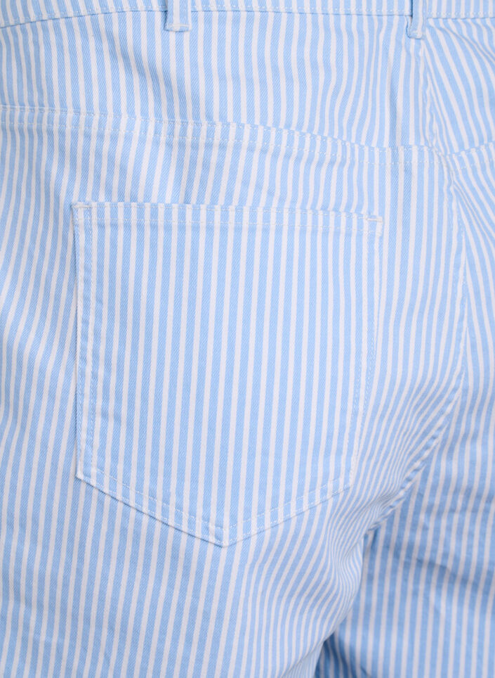 Randiga Bermudashorts med hög midja, Blå, Packshot image number 3