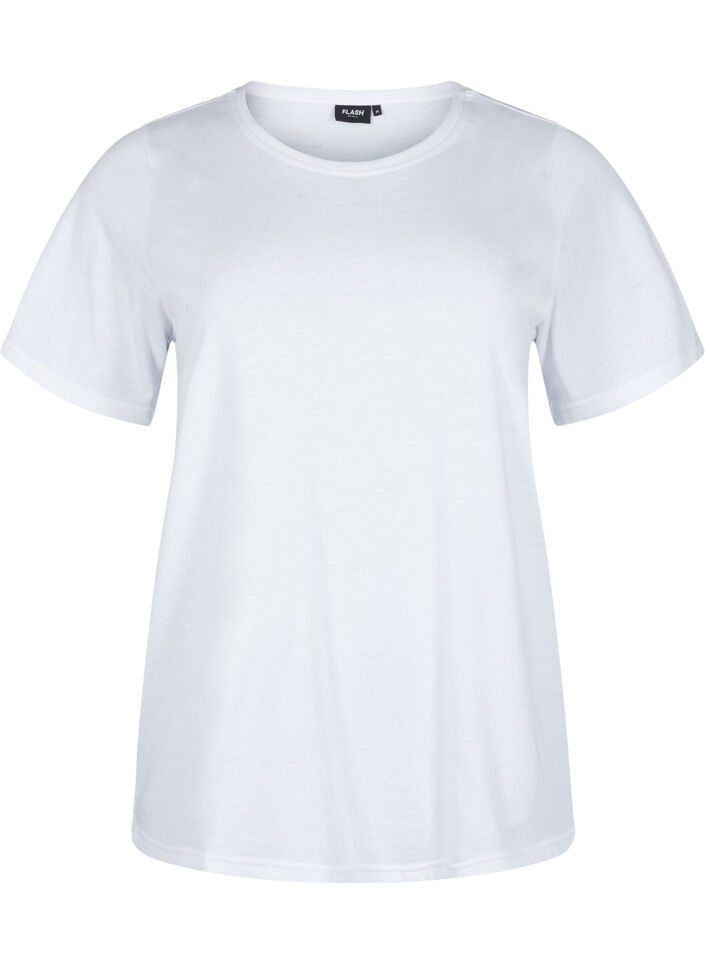 FLASH - 2-pack t-shirtar med rund hals, White/Black, Packshot image number 2