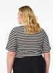 Randig t-shirt med ribbad struktur, Svart, Model image number 2