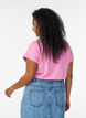 Kort&auml;rmad t-shirt i bomullsmix, Rosa, Model image number 2