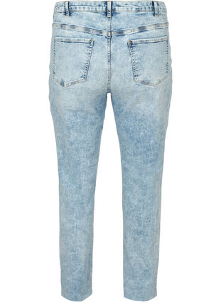 Mom fit jeans i bomull, Light blue denim, Packshot image number 1
