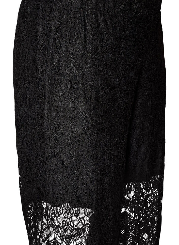 Spetsbyxor med raka ben och innershorts, Svart, Packshot image number 2