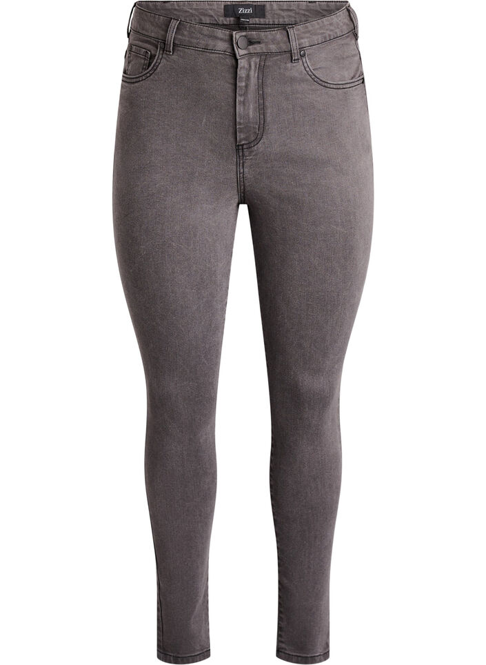 Amy jeans med h&ouml;g midja och supersmal passform, Gr&aring;, Packshot image number 0