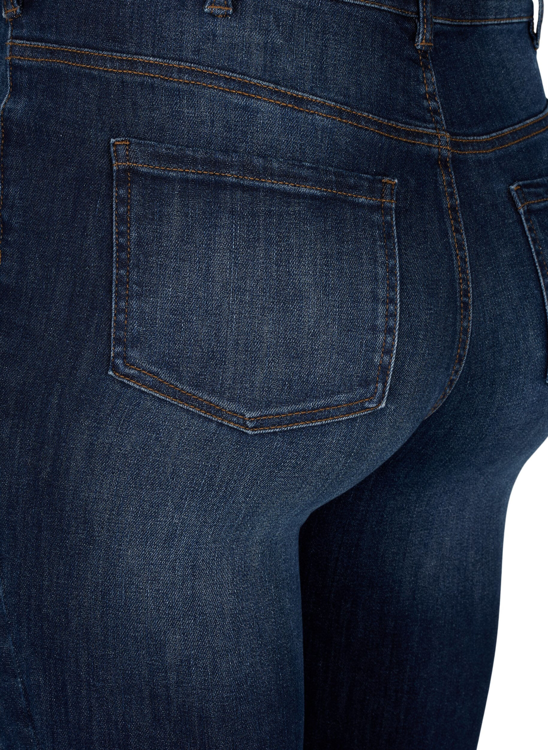 Zizzi Mycket &aring;tsittande jeans med h&ouml;g midja, Dark Blue, Packshot image number 3