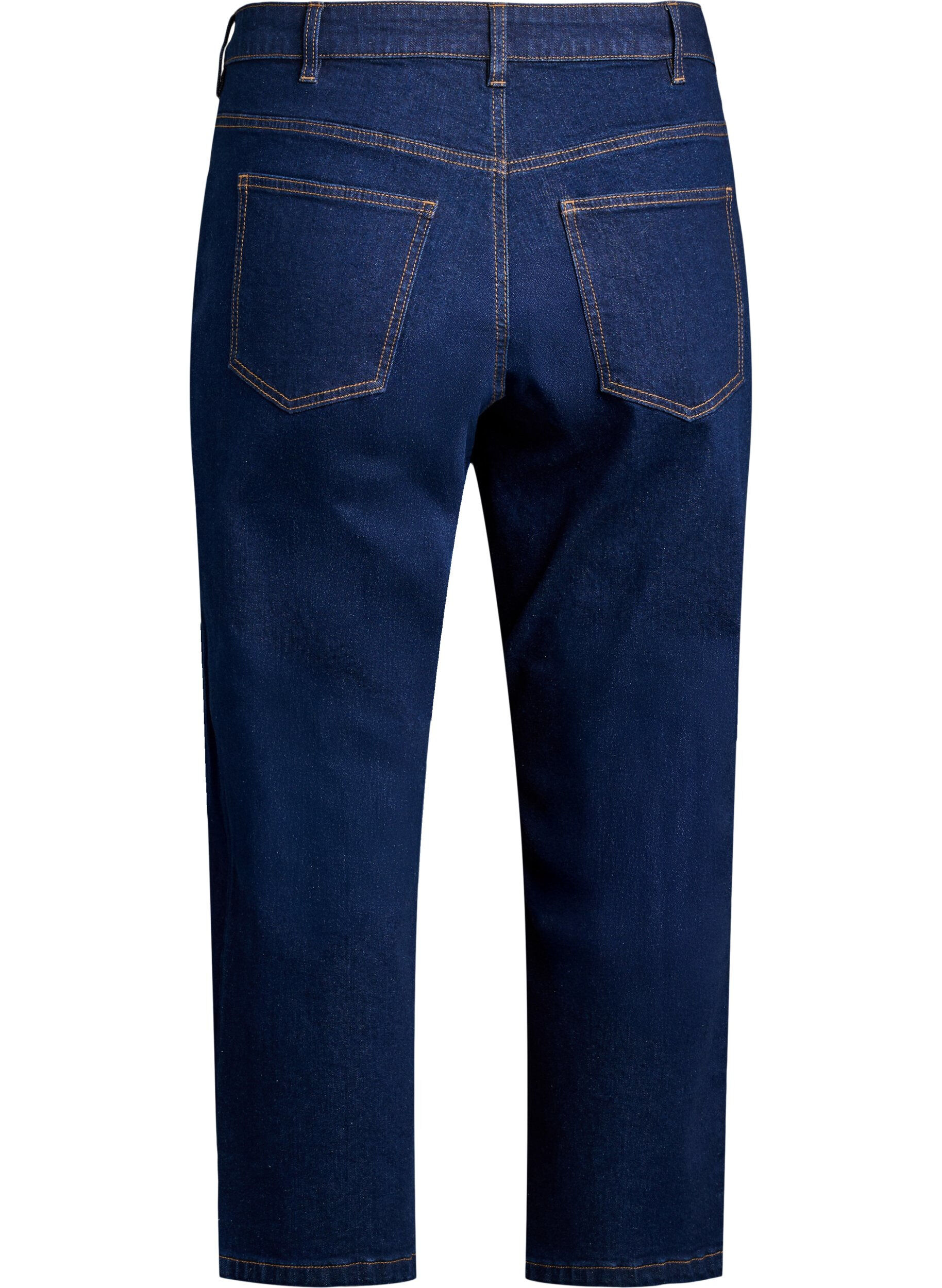 ZizziCroppade Vera-jeans med raka ben, Bl&aring;, Packshot image number 1