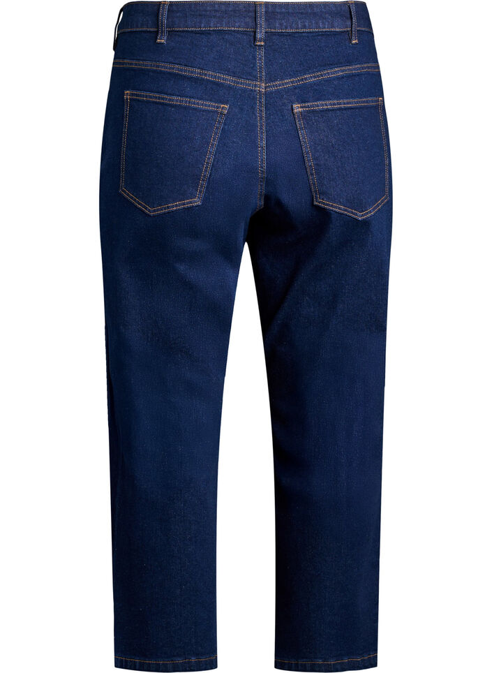Croppade Vera-jeans med raka ben, Bl&aring;, Packshot image number 1
