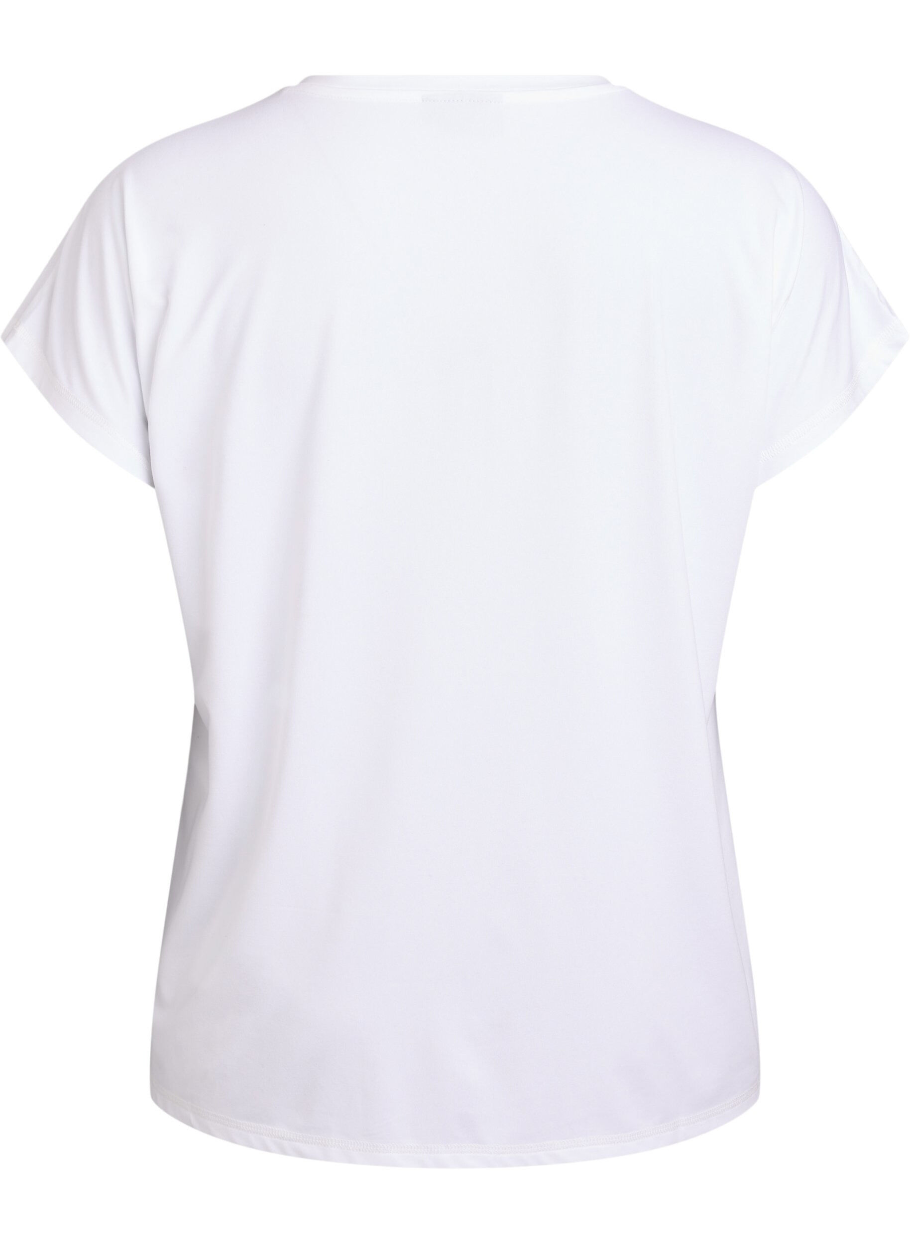 ZizziEnf&auml;rgad tr&auml;nings-T-shirt, Vit, Packshot image number 1