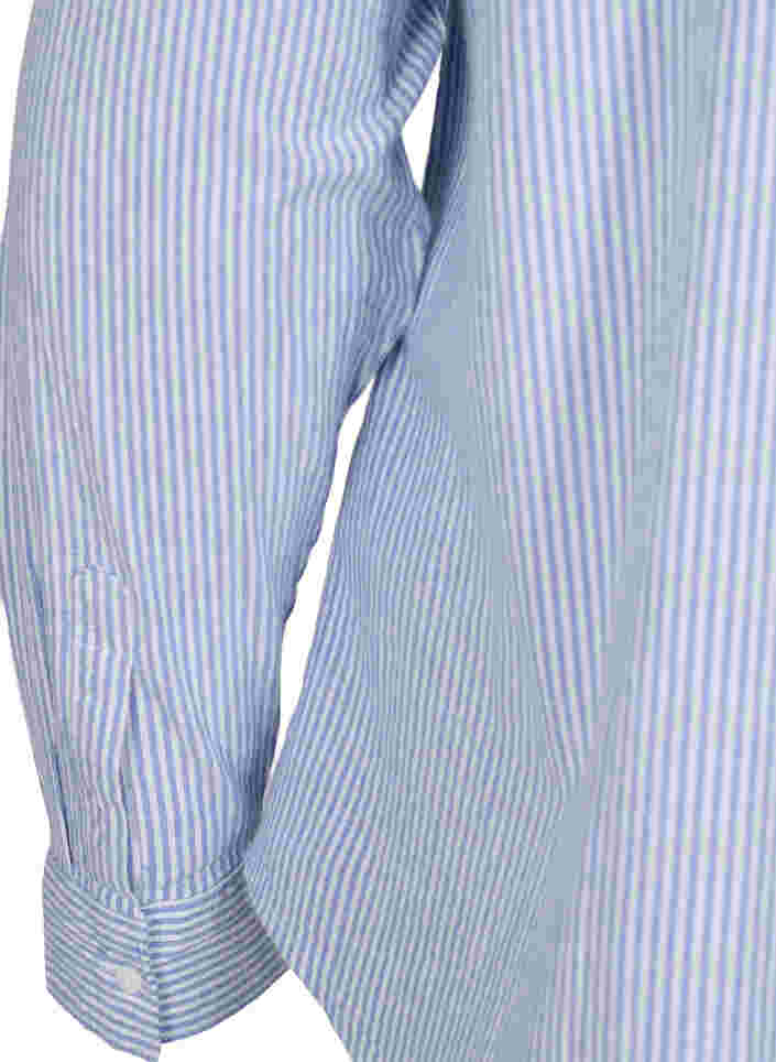 Långärmad skjorta i bomull, Blue Striped, Packshot image number 3