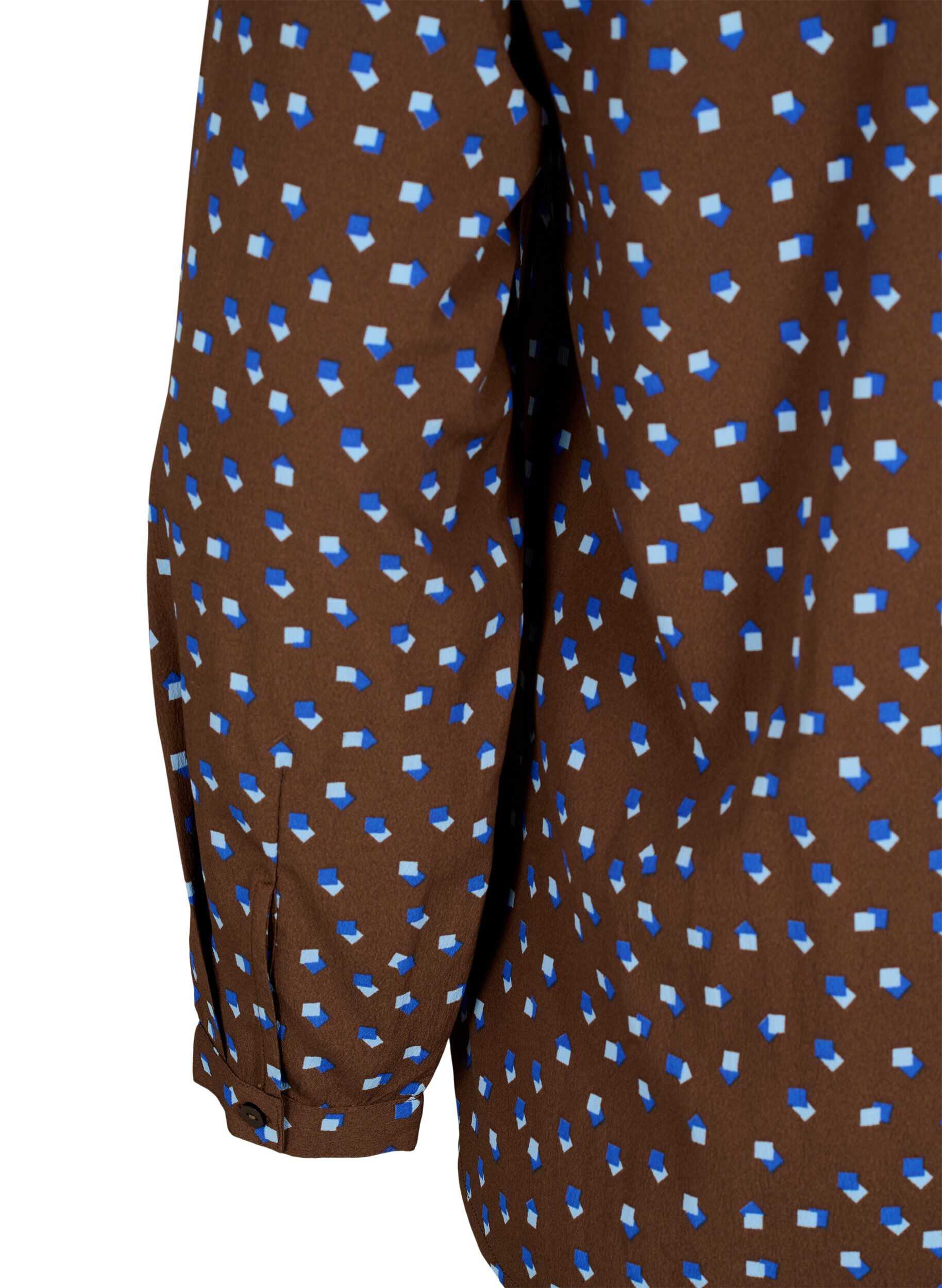 Zizzi FLASH - L&aring;ng&auml;rmad blus med tryck, Chicory Coffee AOP, Packshot image number 3