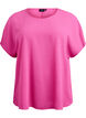 Blus med korta &auml;rmar och rund halsringning, Rosa, Packshot image number 0