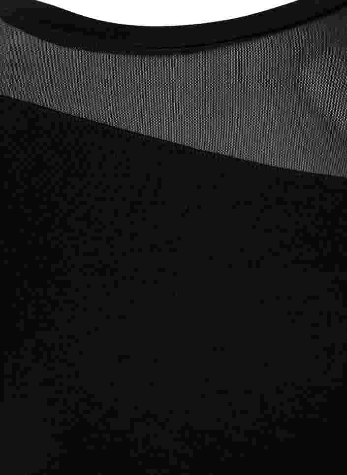 Träningströja med mesh och långa ärmar, Black, Packshot image number 3