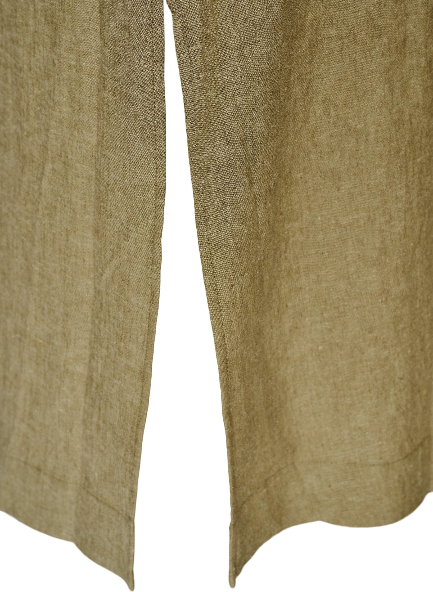 Zizzi Midikl&auml;nning i linne och viskos med halvl&aring;nga &auml;rmar, Gr&ouml;n, Packshot image number 3