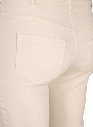 Emily jeans med slimmad passform och normalhög midja, Oatmeal, Packshot image number 3