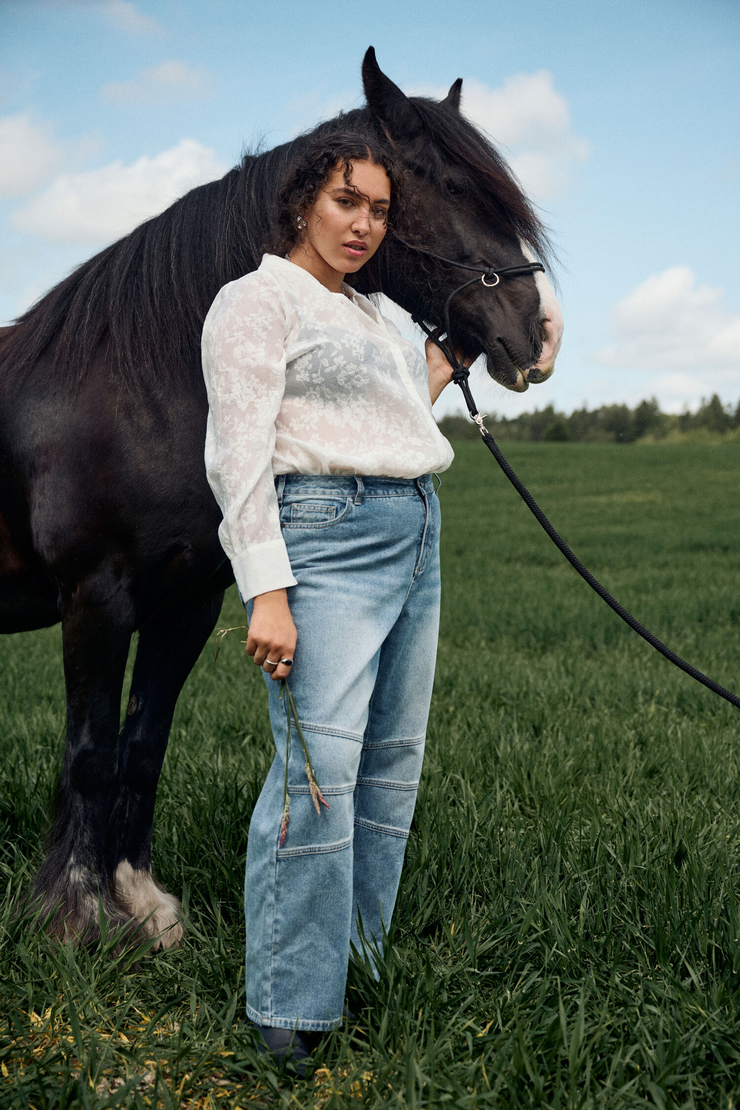 Zizzi Skjorta med m&ouml;nster, , Model