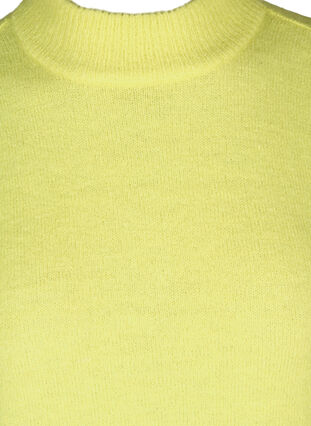 Stickad tröja med hög krage och ballongärmar, Daiquiri Green, Packshot image number 2