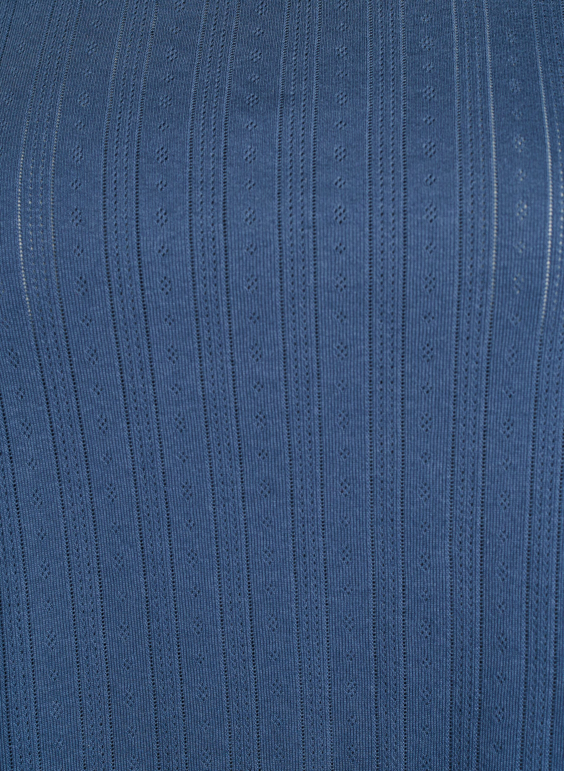 Zizzi Pyjamastopp i ekologisk bomull med holk&auml;rmar, Bl&aring;, Packshot image number 2