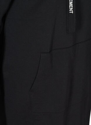 Lång sweatshirt med huva, Black, Packshot image number 3