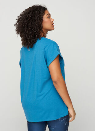 Tränings-t-shirt med tryck, Storm Blue, Model image number 1