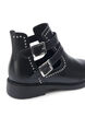 Wide fit - Ankelboots med nitar, Black, Packshot image number 3
