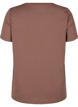 T-shirt i ekologisk bomull med tryck, Deep Taupe, Packshot image number 1