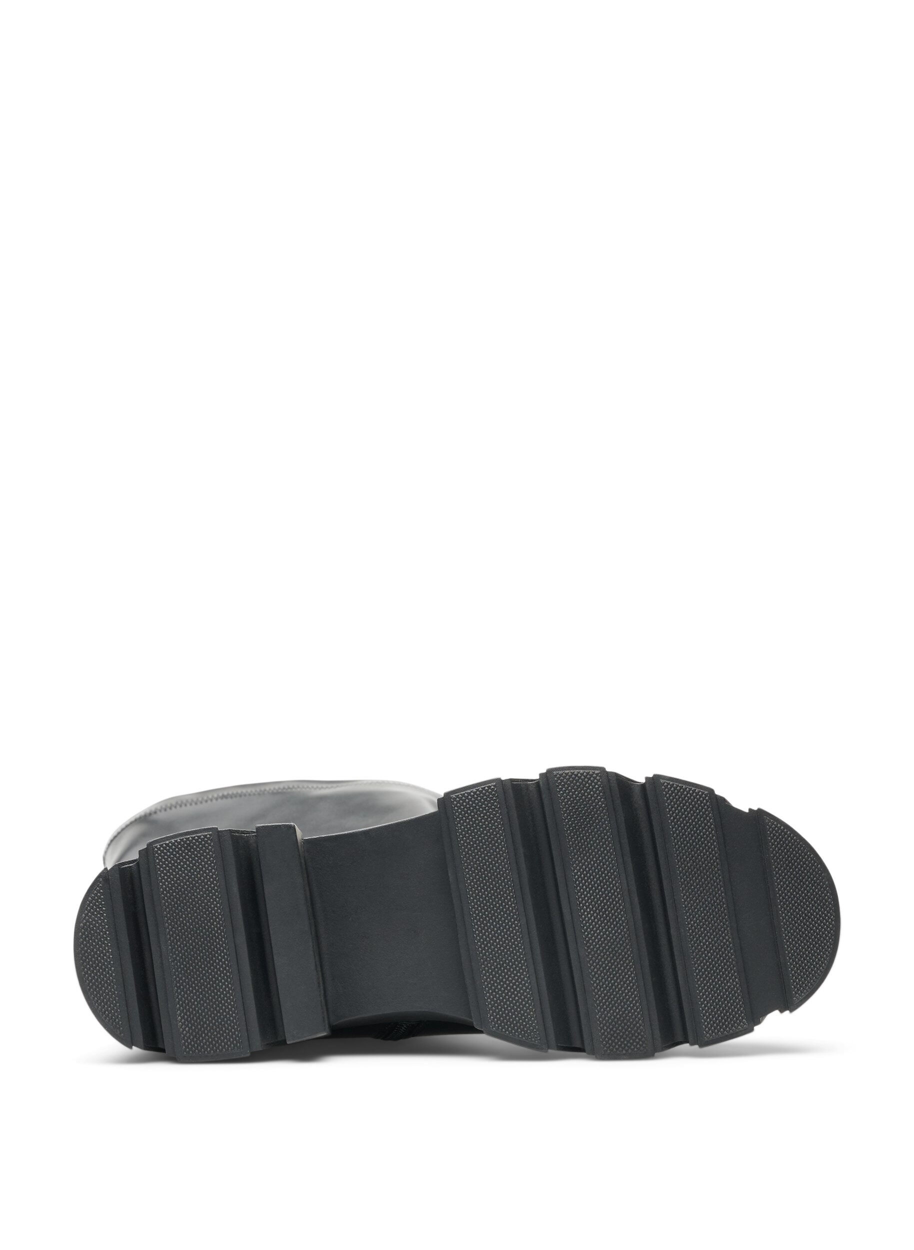 ZizziH&ouml;g st&ouml;vel i l&auml;derimitation med kraftig sula, Svart, Packshot image number 4