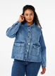 Skjortjacka i denim med fickor, Blue Denim, Model image number 0
