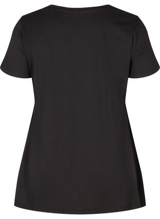 A-linjeformad t-shirt i bomull, Black w. Gold Star, Packshot image number 1