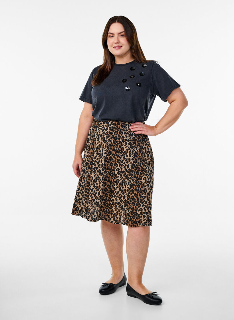 2-pack skaterkjolar i viskos, Svart, Model image number 0