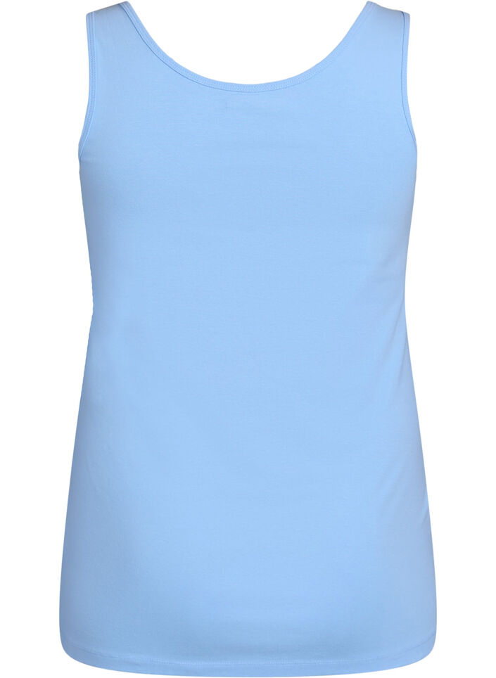 Solid f&auml;rg bas topp i bomull, Bl&aring;, Packshot image number 1