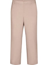 Dressade byxor med h&ouml;g midja och rak passform, Beige