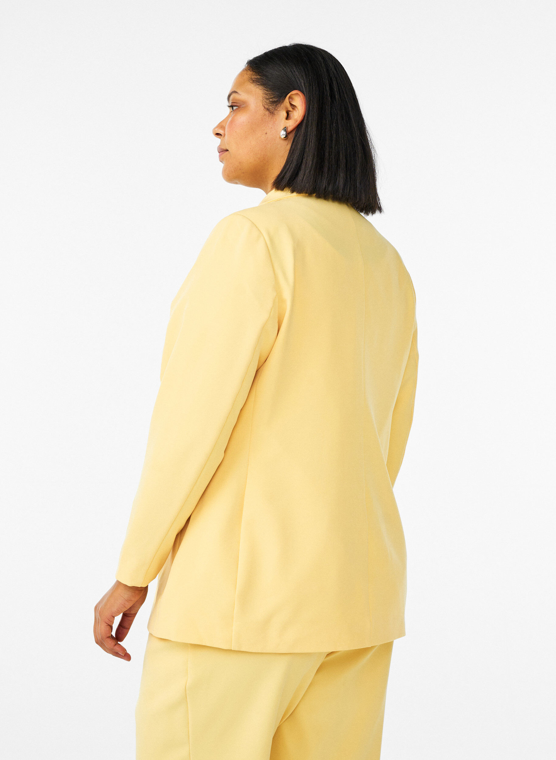 ZizziKlassisk blazer med kn&auml;ppning, Gul, Model image number 2