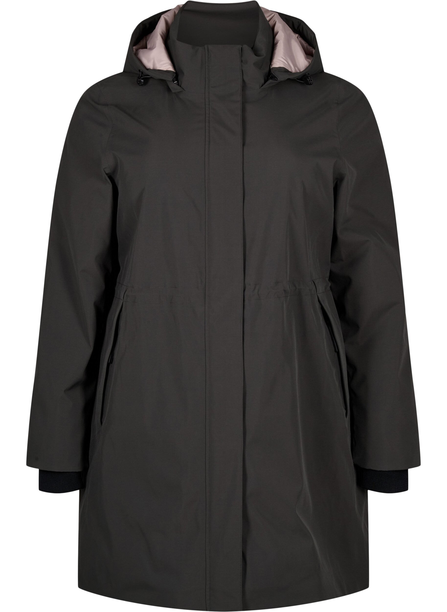 Zizzi Funktionell parkas vinterjacka med huva, Raven, Packshot image number 0